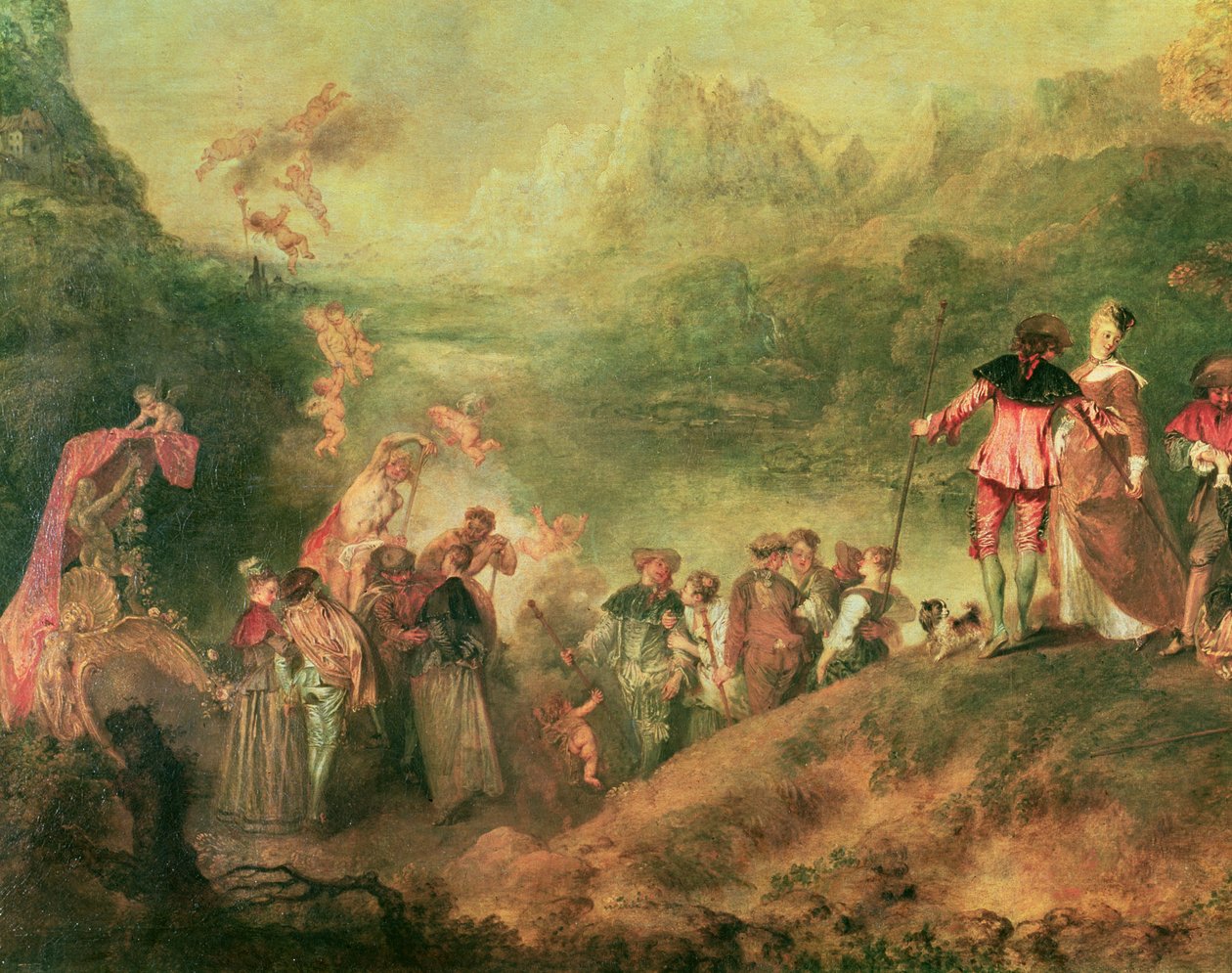 الشروع في Cythera ، 1717 زيت على قماش التفاصيل 3755 بواسطة جان أنطوان واتو