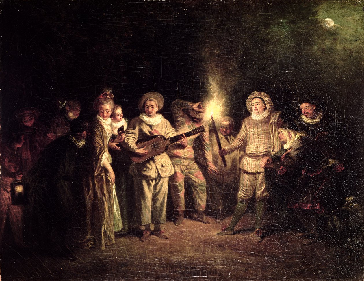 الكوميديا الإيطالية ، c.1716 بواسطة جان أنطوان واتو