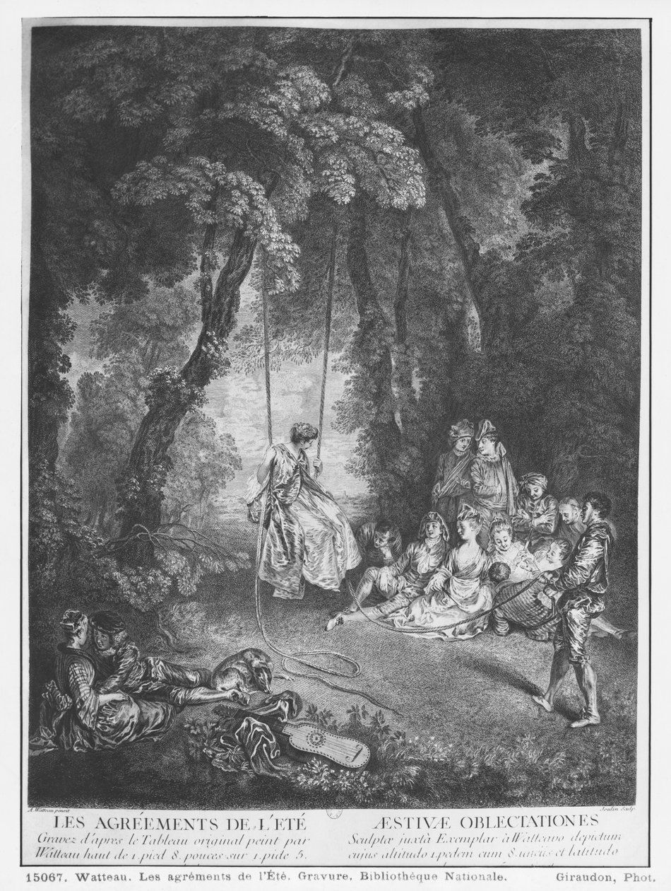 ملذات الصيف ، محفورة من قبل فرانسوا Joullain (1697-1778) بواسطة جان أنطوان واتو
