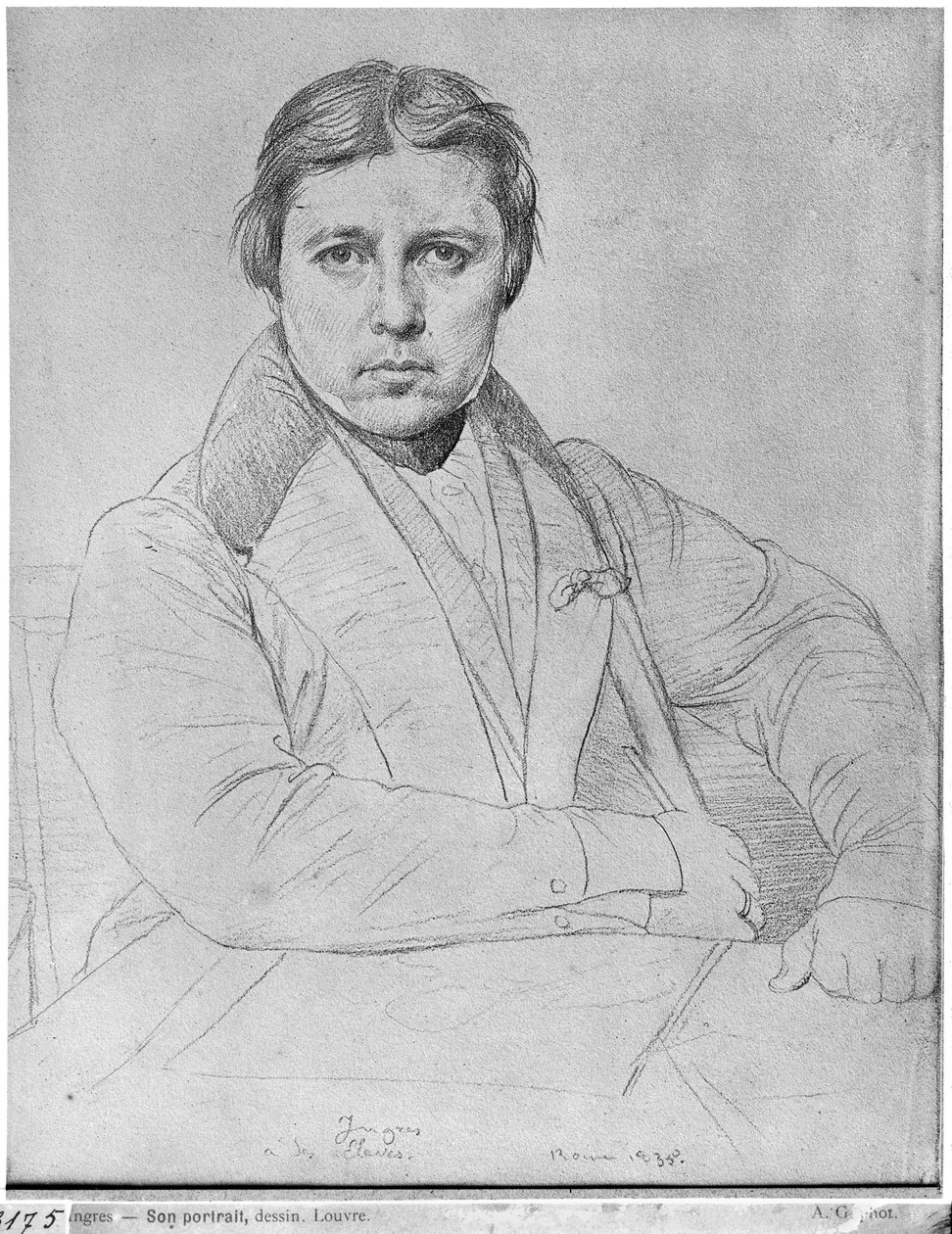 بورتريه ذاتي ، 1835 (جرافيت على ورق) بواسطة جان أوغست دومينيك إنجرس