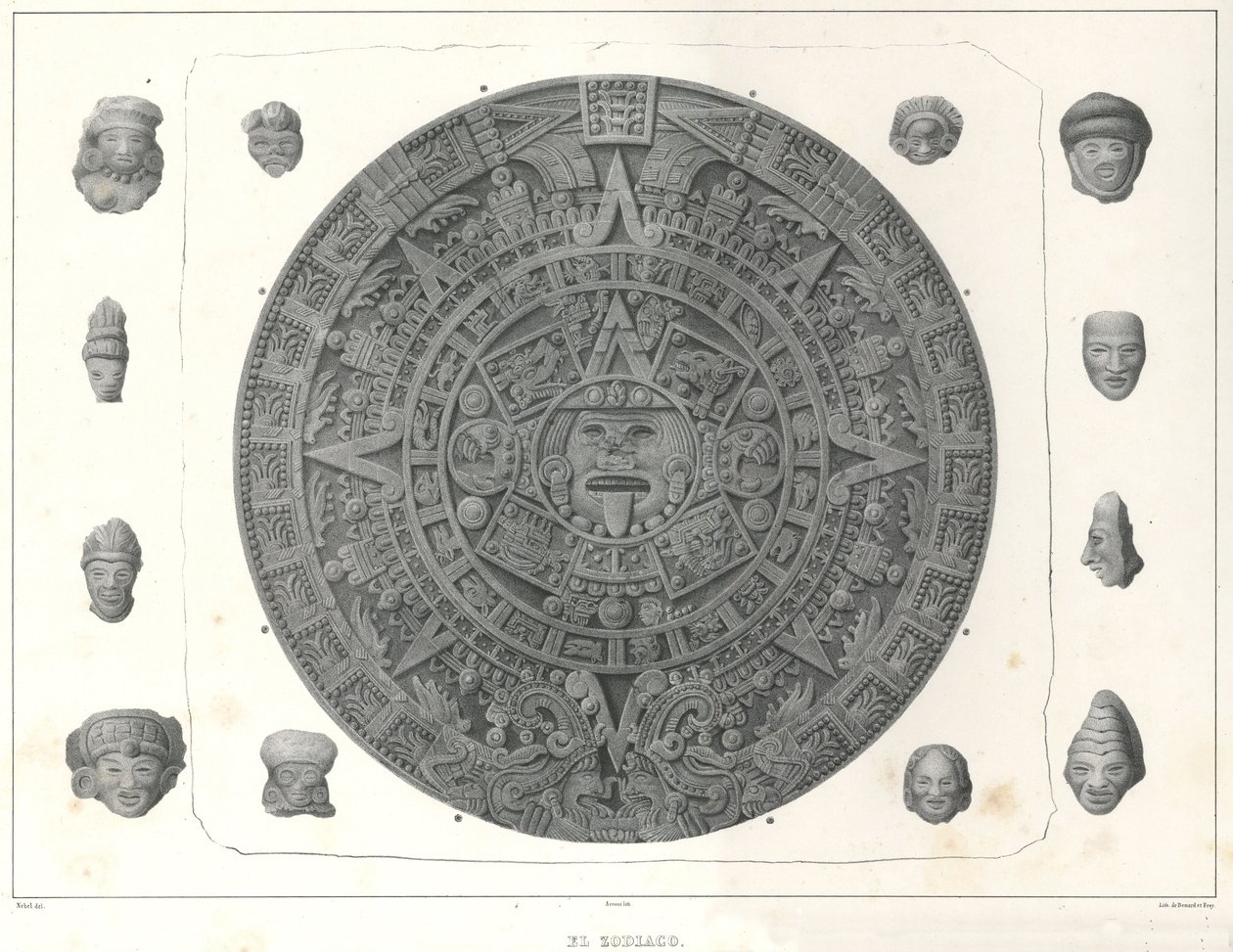 El Zodiaco. الحجم الأصلي (خطوط مرتبة) بواسطة جان بابتيست أرنوت