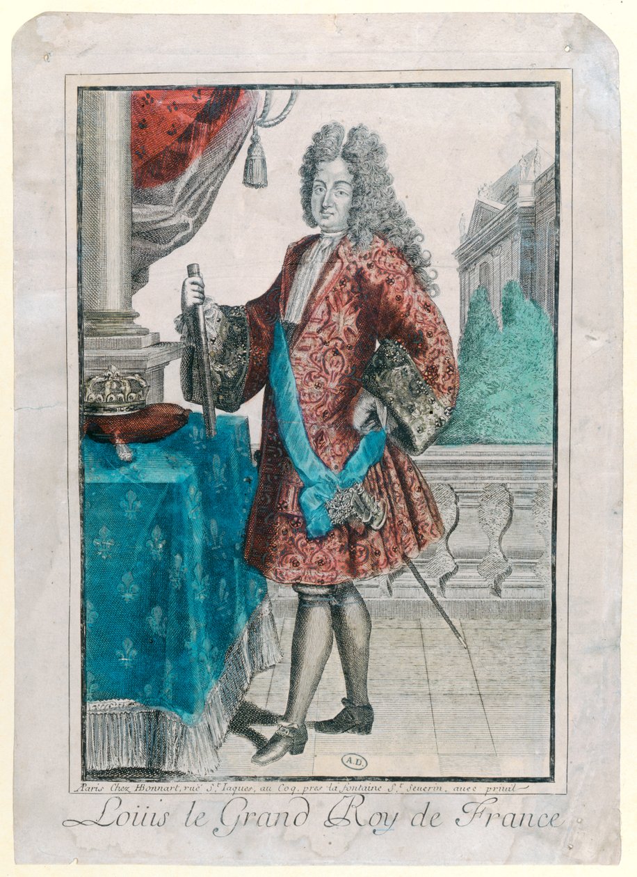 لويس الرابع عشر (1638-1715) ملك فرنسا ، 1695 (نقش يدوي) بواسطة جان بابتيست بونارت