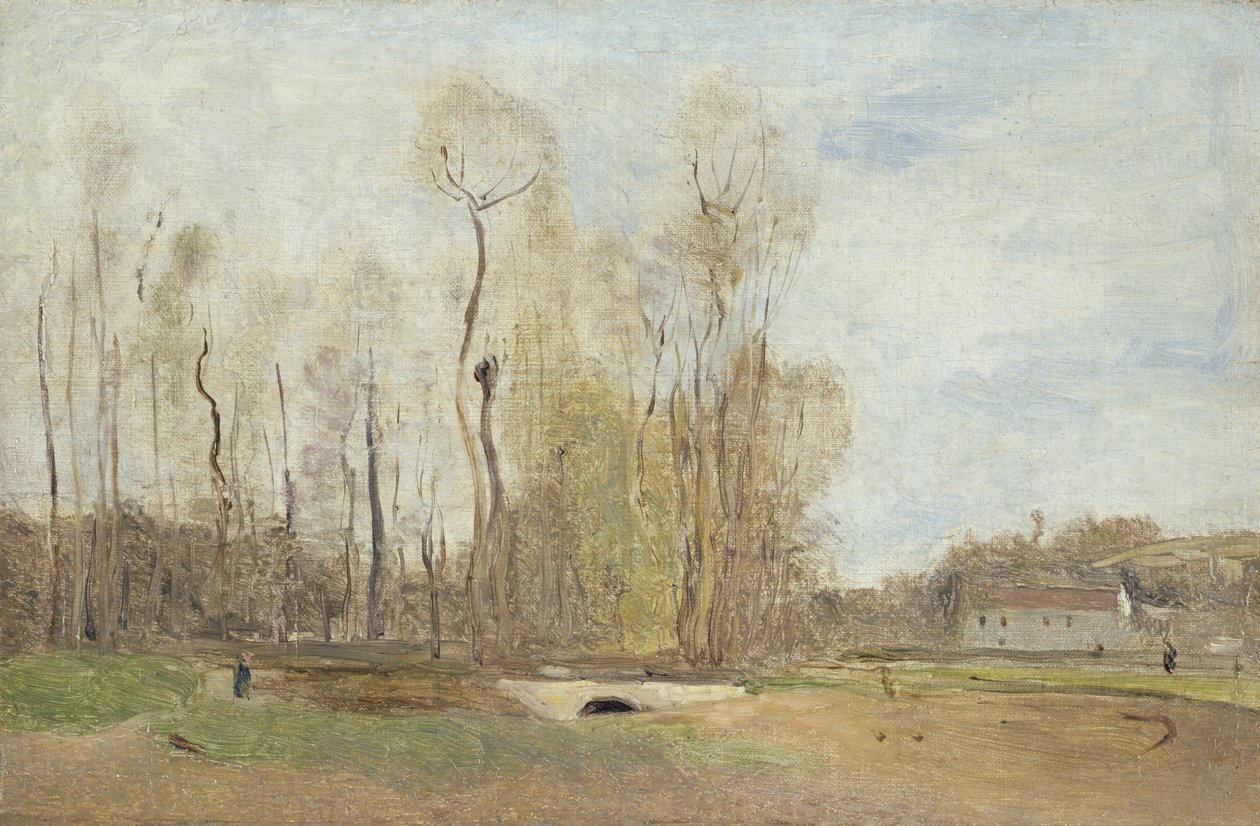Auvers-sur-Oise: بركة Daubigny ، c.1855 (زيت على ورق على قماش) بواسطة جان بابتيست كميل كوروت