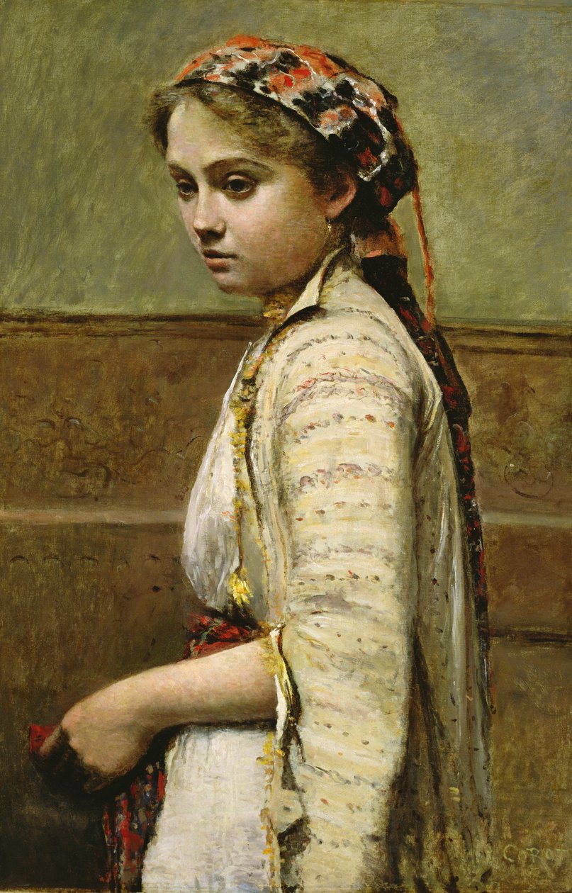فتاة يونانية ، Mlle. دوبيني ، 1868-70 بواسطة جان بابتيست كميل كوروت