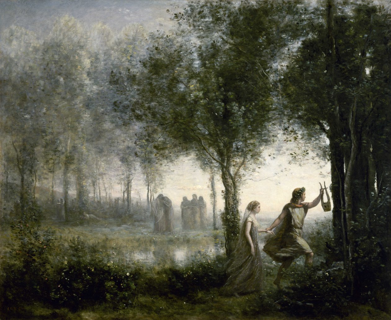 Orpheus الرائدة Eurydice من العالم السفلي بواسطة جان بابتيست كميل كوروت