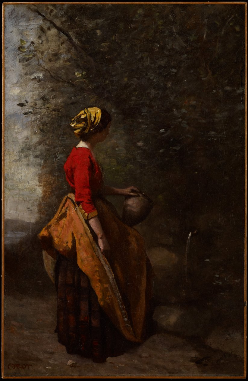 فتاة الفلاحين في الربيع ، c.1860-65 بواسطة جان بابتيست كميل كوروت