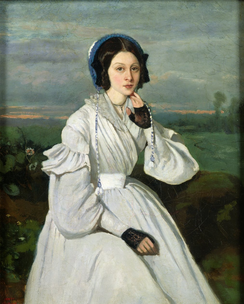 صورة لويز كلير سينيجون ، مدام شارمو المستقبلية ، 1837 بواسطة جان بابتيست كميل كوروت