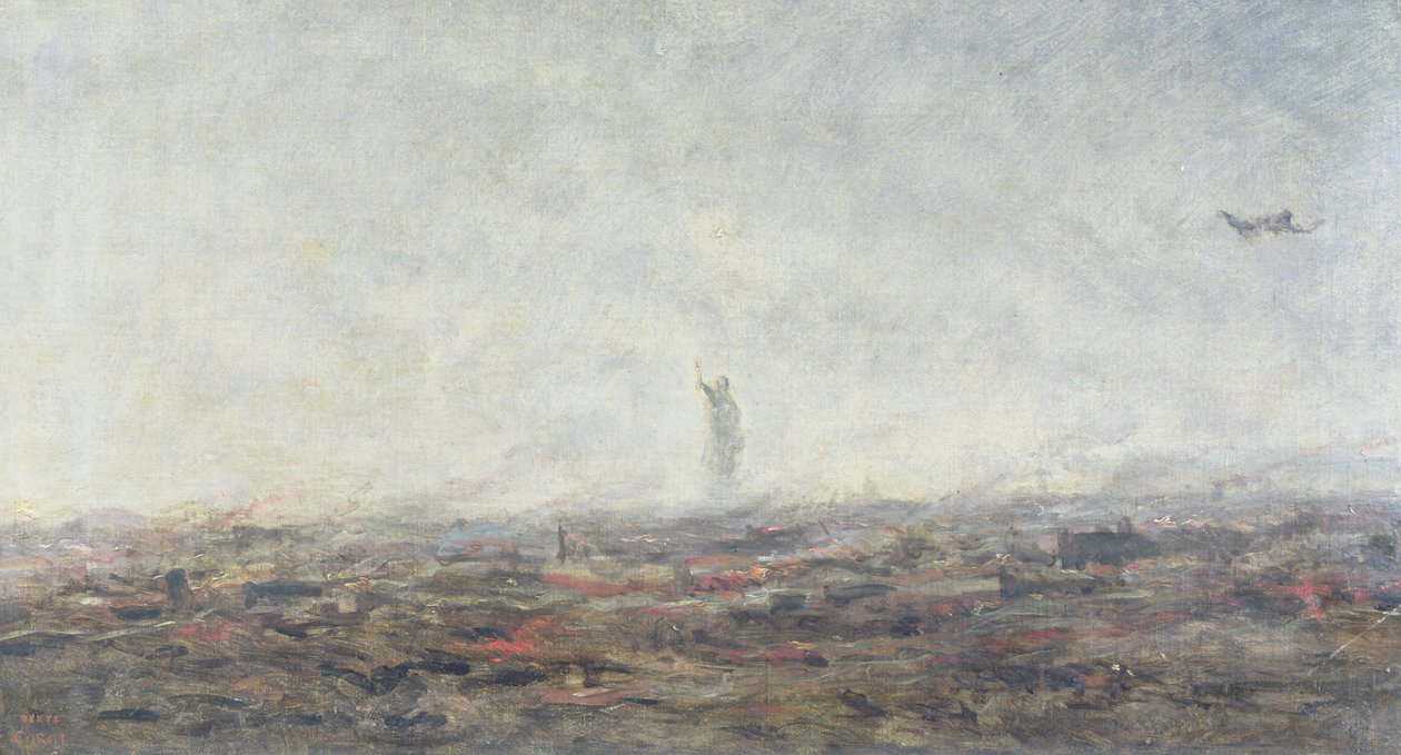 `` الحلم - حرق باريس &39;&39; ، 1870 بواسطة جان بابتيست كميل كوروت