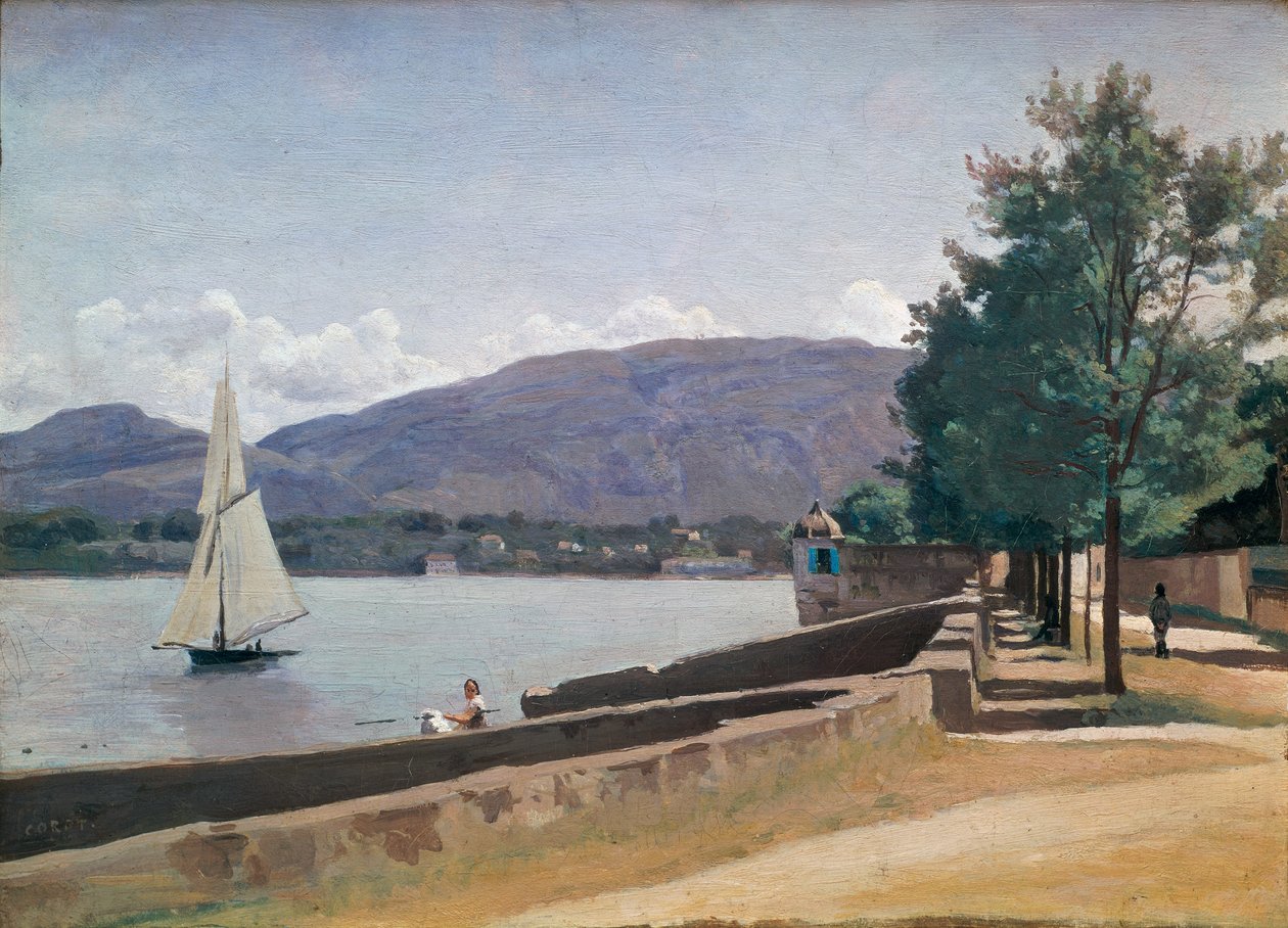 Quai des Paquis ، جنيف ، 1842 بواسطة جان بابتيست كميل كوروت