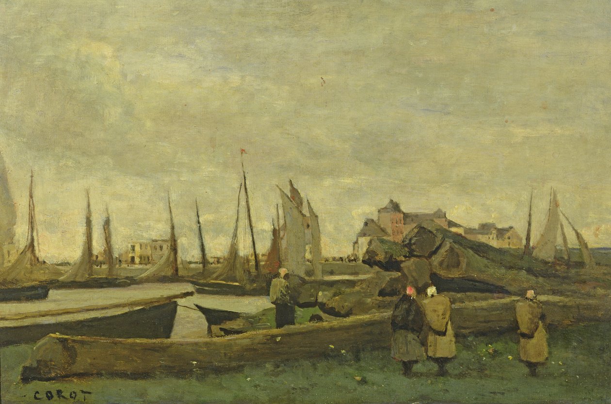 Treport - رصيف ، c.1855-65 بواسطة جان بابتيست كميل كوروت