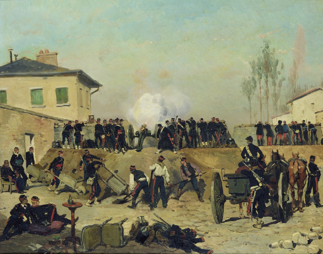معركة فيلجويف ، حصار باريس ، 1870 بواسطة جان بابتيست إدوارد التفاصيل