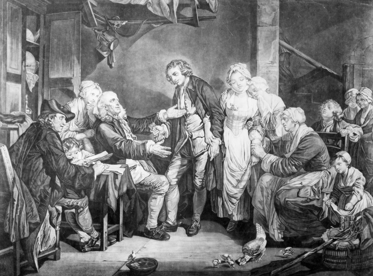 نعمة الزواج ، نقشها صموئيل دي وايلد ، 1777 بواسطة جان بابتيست غريوز