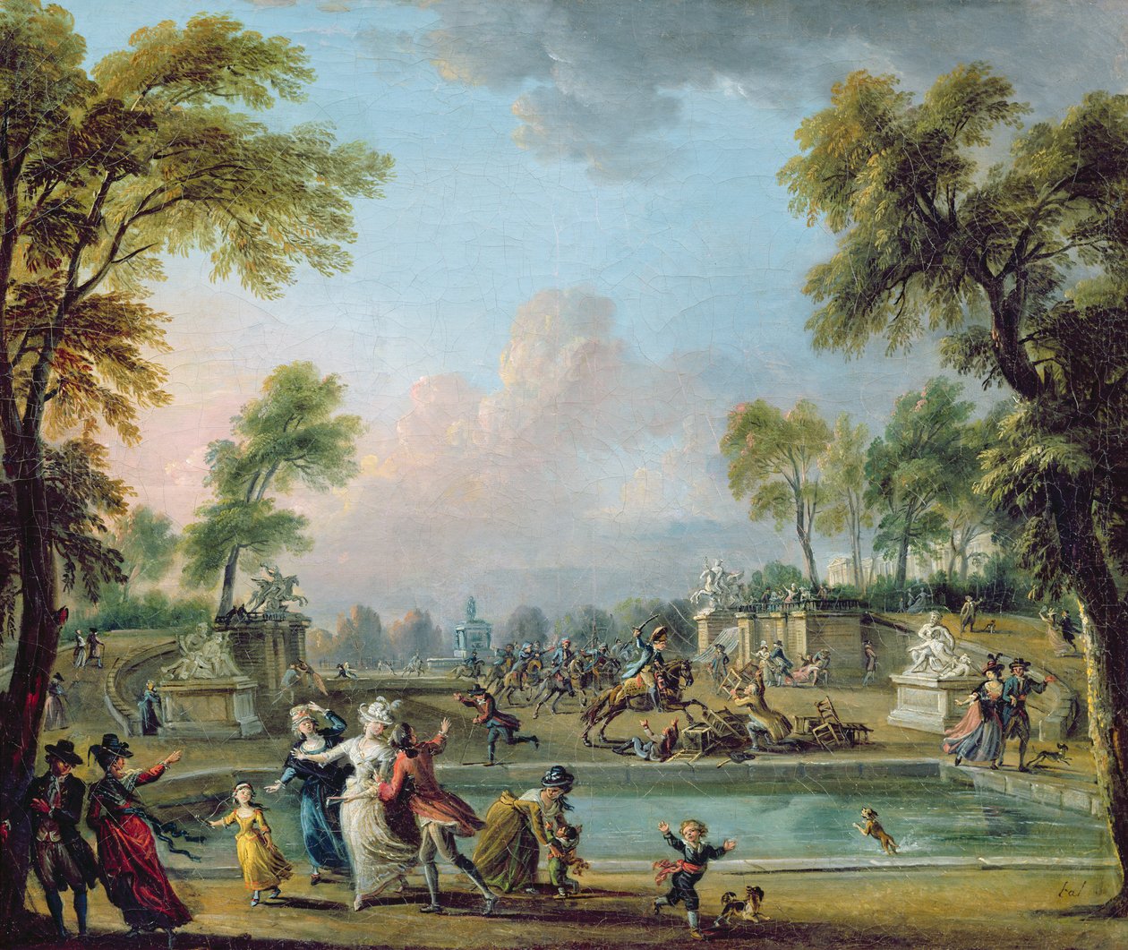 تهمة أمير لامبك (1751-1825) في حدائق التويلري ، 12 يوليو 1789 بواسطة جان بابتيست لالماند