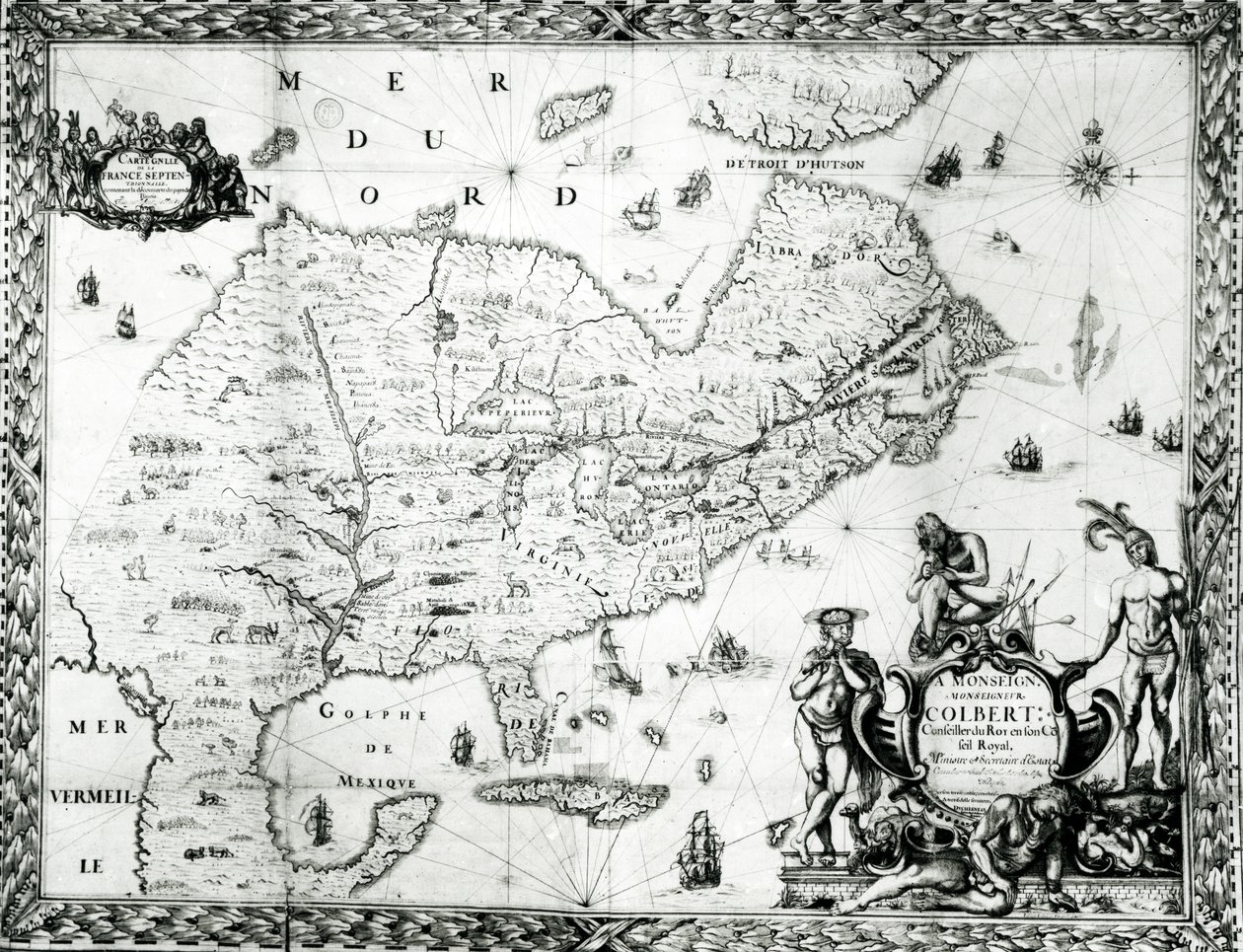 خريطة فرنسا الجديدة المخصصة لكولبيرت بواسطة دوتشيسنو ، Intendant ، 1681 (انظر 164769 لمزيد من التفاصيل) بواسطة جان بابتيست لويس فرانكيلين