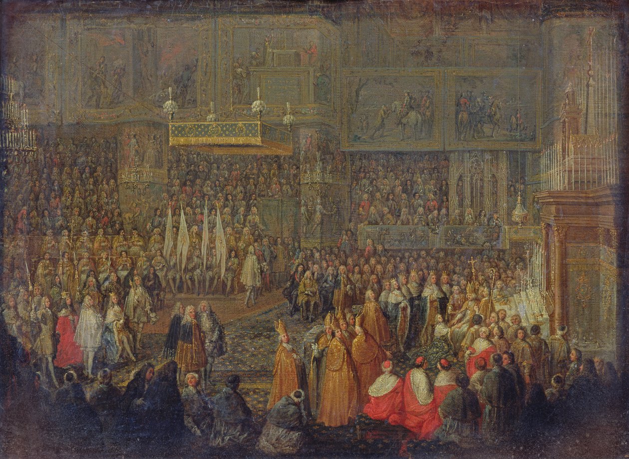 تتويج لويس الخامس عشر (1710-1774) 25 أكتوبر 1722 ، 1735 بواسطة جان بابتيست مارتن
