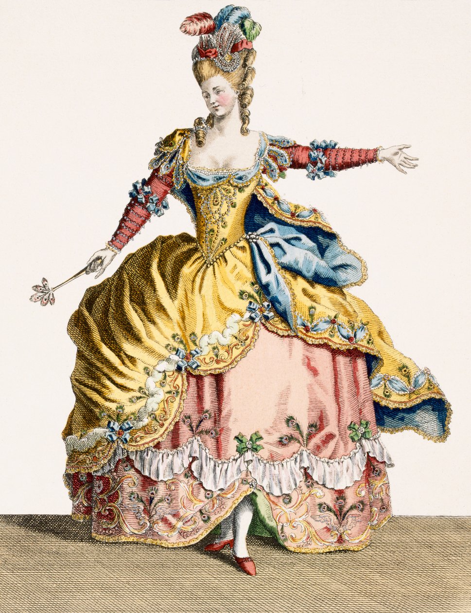 زي الملكة سيلفس في باليه العناصر ، المنقوش بواسطة رينيه جيلارد (c.1719-90) ج .1780 بواسطة جان بابتيست مارتن