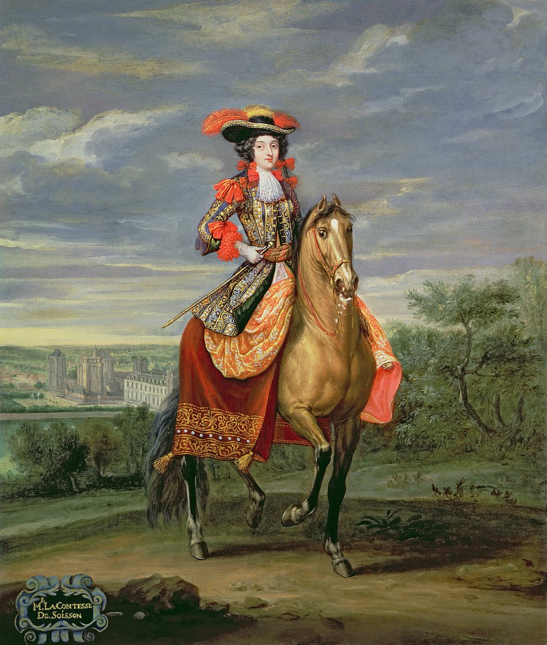 La Comtesse de Soissons يركب مع إطلالة على شاتو دي فينسينز بواسطة جان بابتيست مارتن