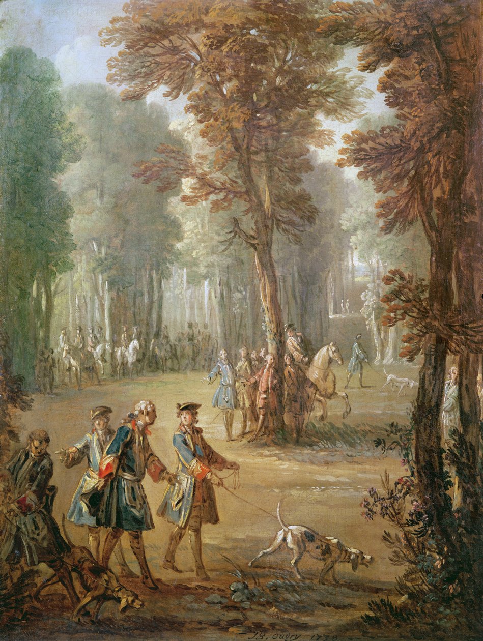 لويس الخامس عشر (1710-1774) وكلمه الدموي في بويز ، رسوم متحركة للنسيج ، 1738 (انظر أيضًا 3328) بواسطة جان بابتيست أودري