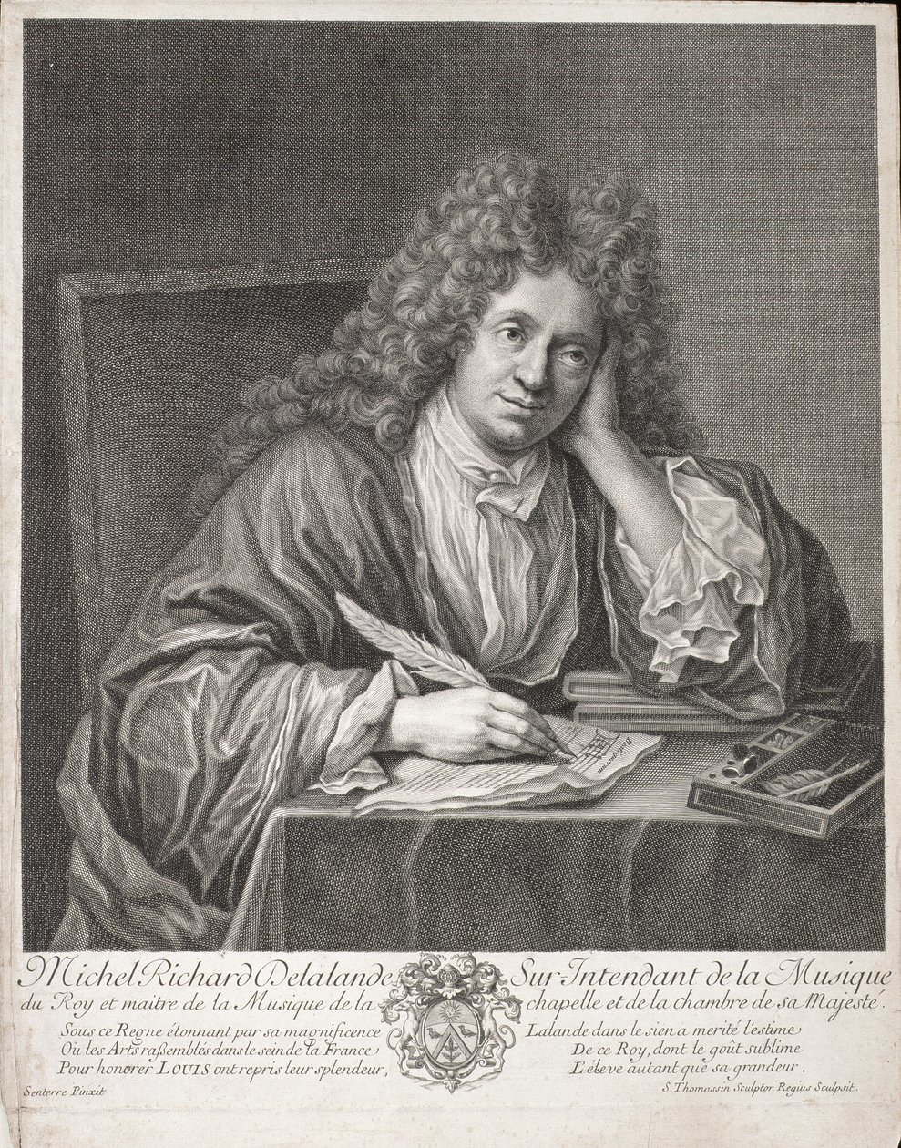 ميشيل ريتشارد Delalande (1657-1726) نقش سيمون توماسين (1655-1733) بواسطة جان بابتيست سانتيري