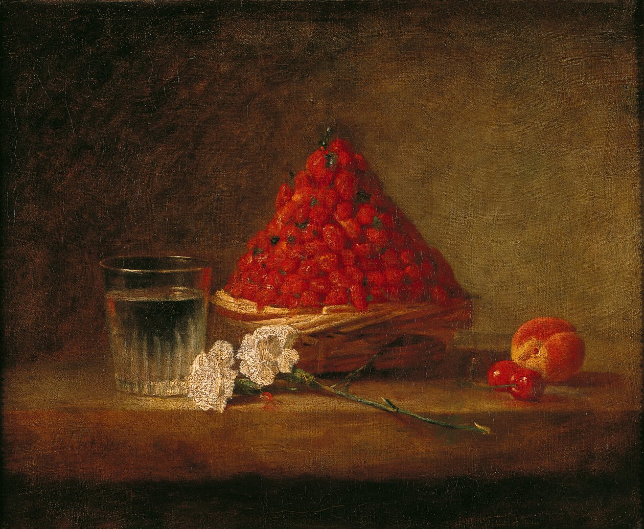 سلة مع الفراولة البرية ، c.1761 بواسطة جان بابتيست سيميون شاردان