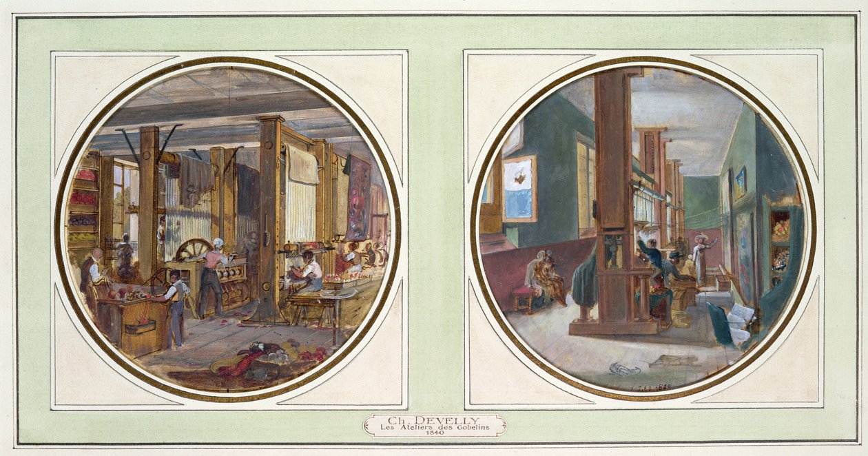 ورشة عمل Gobelins ، 1840 (انظر أيضًا 176257) بواسطة جان تشارلز Develly