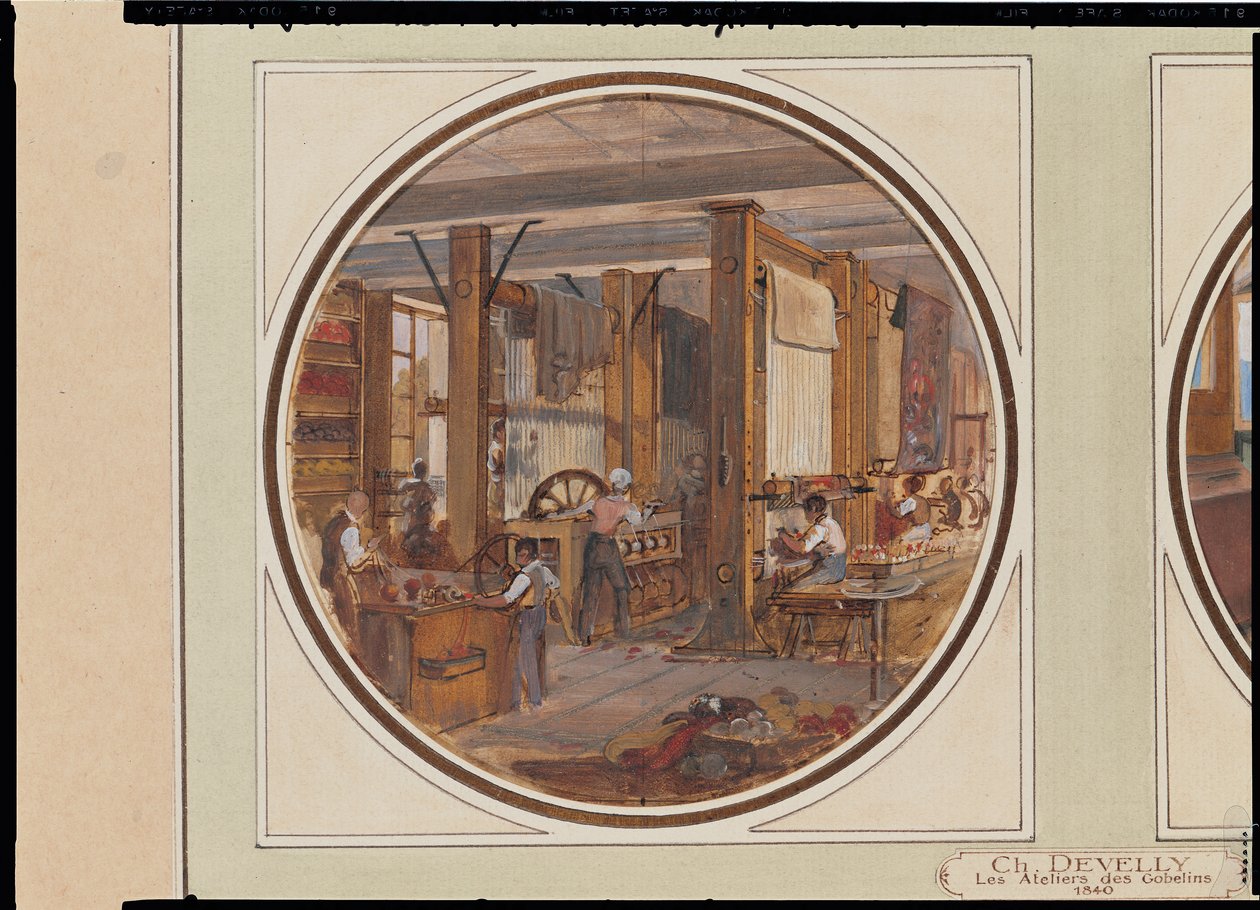 ورشة عمل Gobelins ، 1840 (انظر أيضًا 27889) بواسطة جان تشارلز Develly