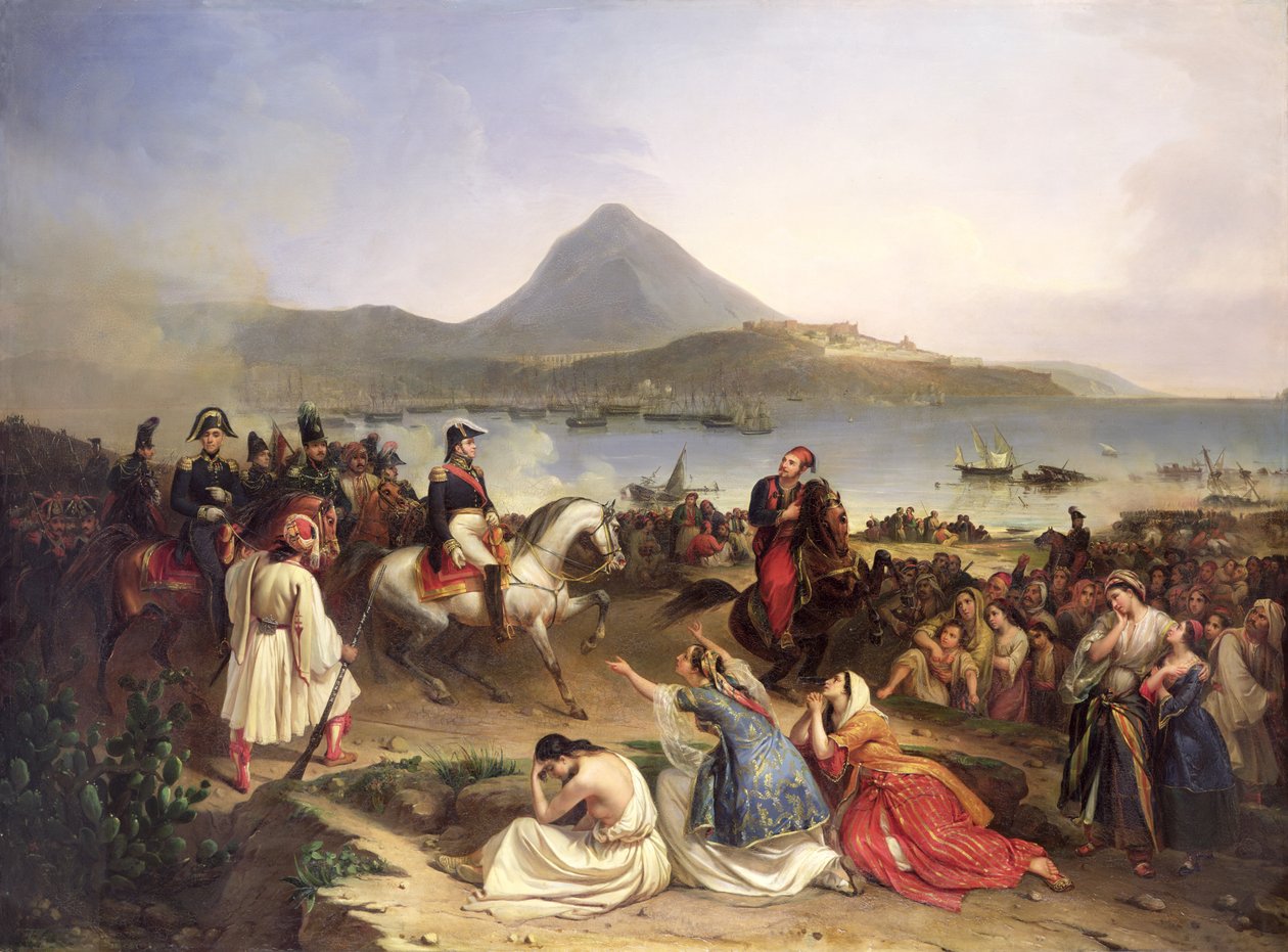 لقاء بين الجنرال نيكولاس جوزيف ميزون (1771-1840) وإبراهيم باشا (1789-1848) في نافارينو ، سبتمبر 1828 ، 1838 بواسطة جان تشارلز لانجلوا
