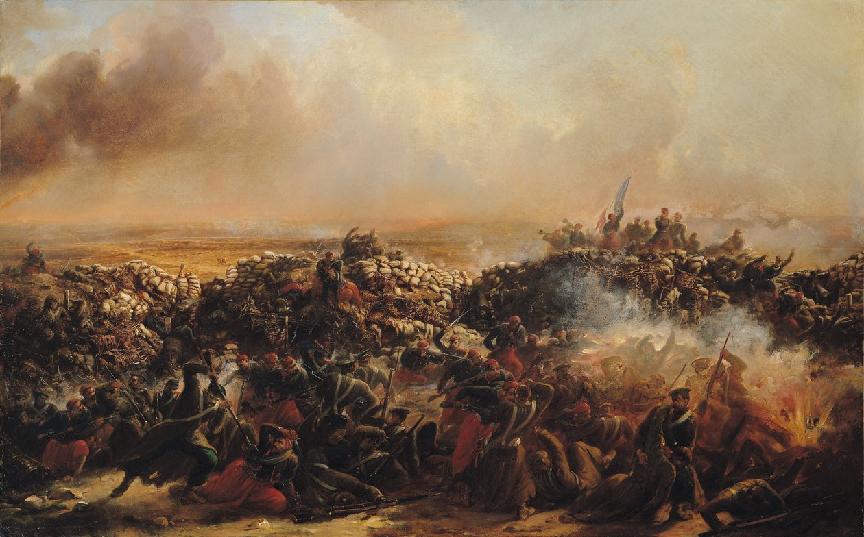 ال معركة سيباستوبول ، القسم المركزي من ثلاثية ، بعد عام 1855 (انظر أيضًا 70336 und 70338) بواسطة جان تشارلز لانجلوا