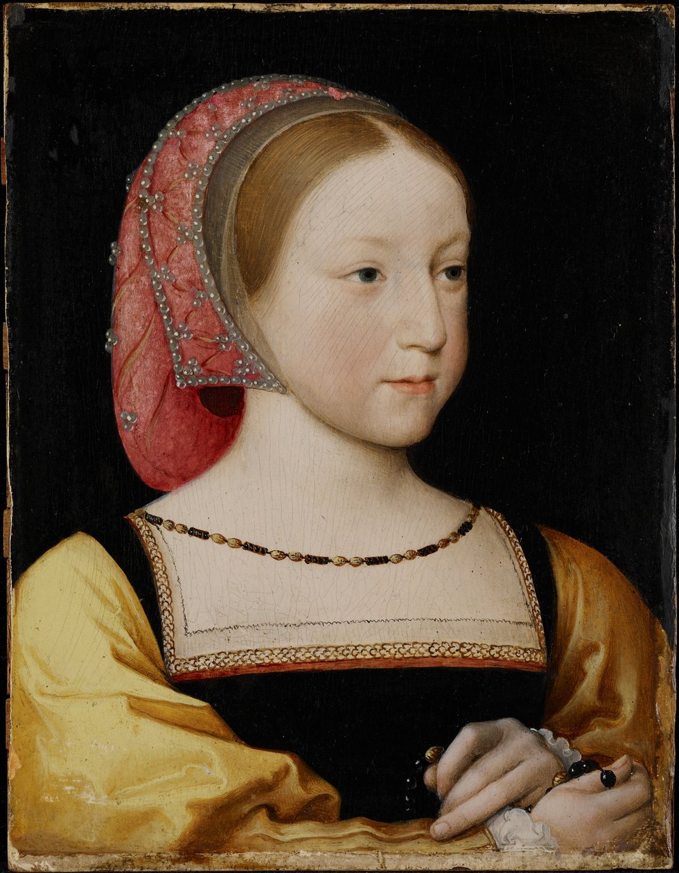 صورة شارلوت فرنسا ، c.1522 (زيت على لوح مهد) بواسطة جان كلويت