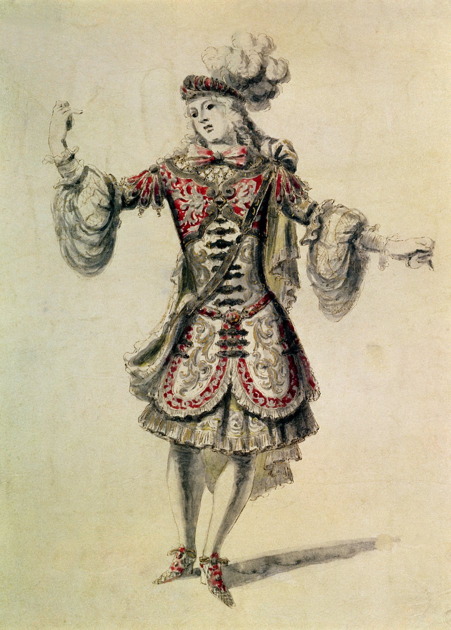 تصميم الأزياء لراقصة الذكور ، c.1681 بواسطة جان درين