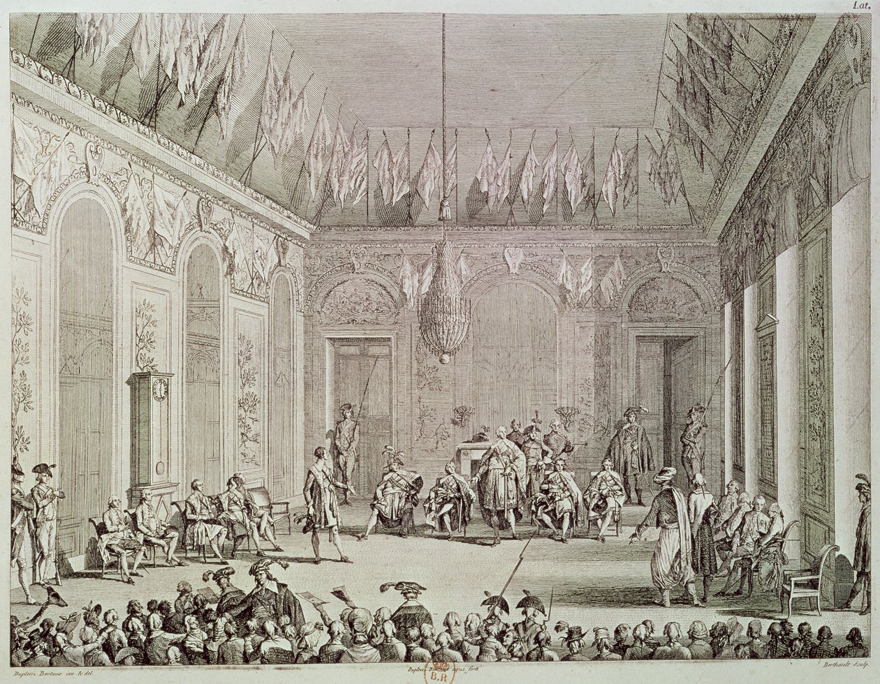 الجمهور الرسمي للدليل ، 30 Brumaire An IV (20 نوفمبر 1795) منقوش بواسطة Pierre Gabriel Berthault (1748-1819) بواسطة جان دوبليسي بيرتو
