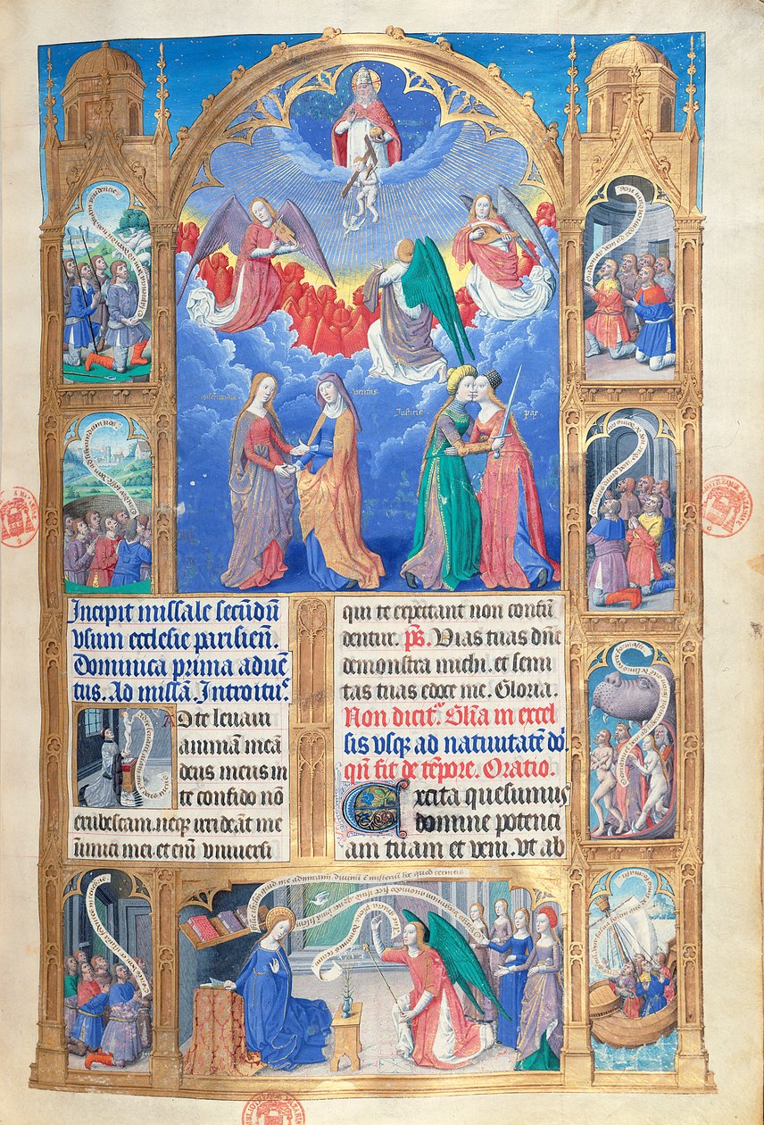 السيدة 412 الصفحة الافتتاحية من Missel de Paris ، c.1475 بواسطة جان فوكيه