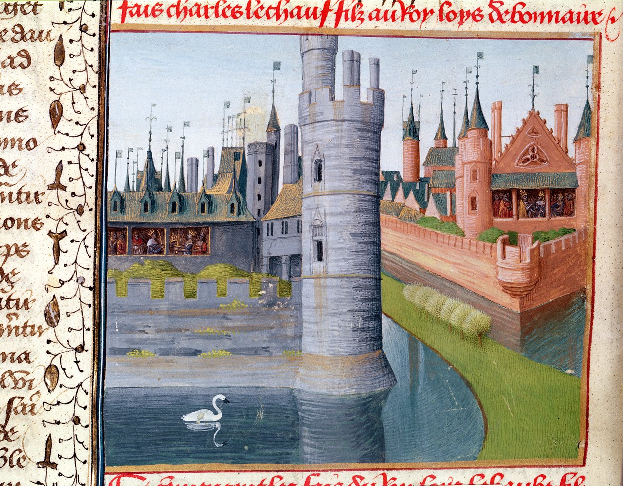 السيدة Fr 6465 fol.151v حياة لويس الثاني (846-79) "The Stammerer" من Grandes Chroniques de France، c.1460 بواسطة جان فوكيه