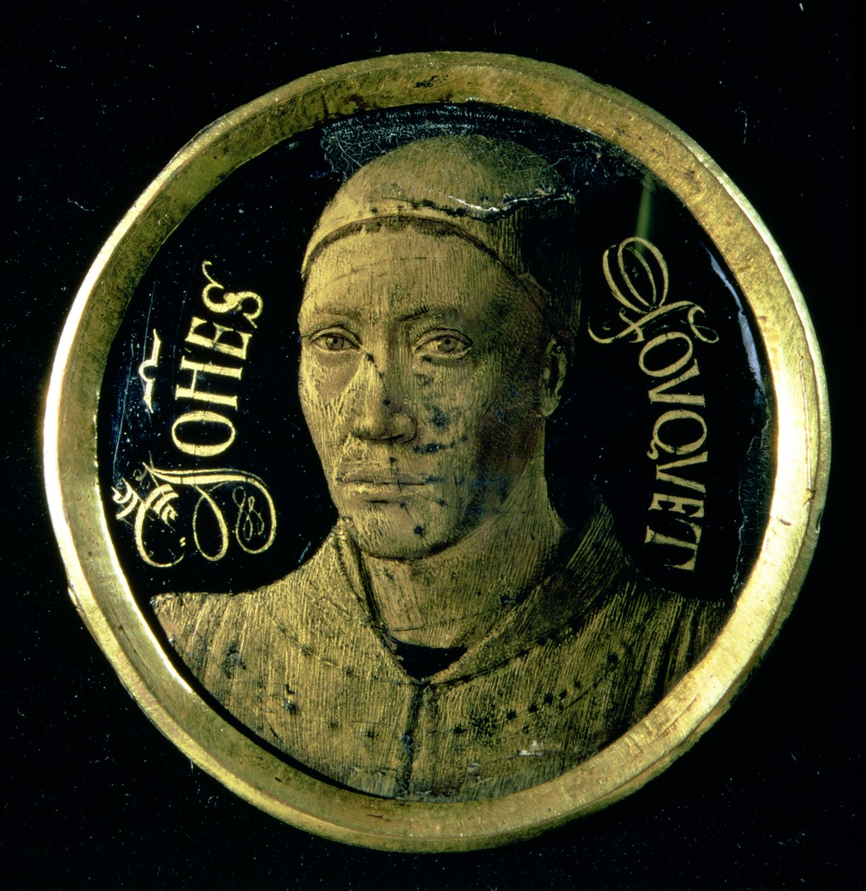 ميدالية بورتريه ذاتي ، c.1450 (مينا على النحاس) بواسطة جان فوكيه