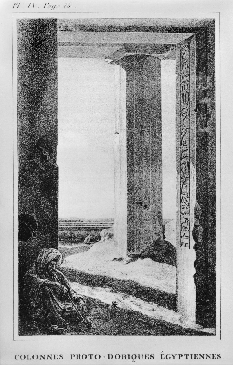 الأعمدة المصرية ، رسم توضيحي من رسائل مكتوبة من مصر والنوبة (اللوحة الرابعة ، الصفحة 75) المنشورة عام 1833 بواسطة جان فرانسوا شامبليون