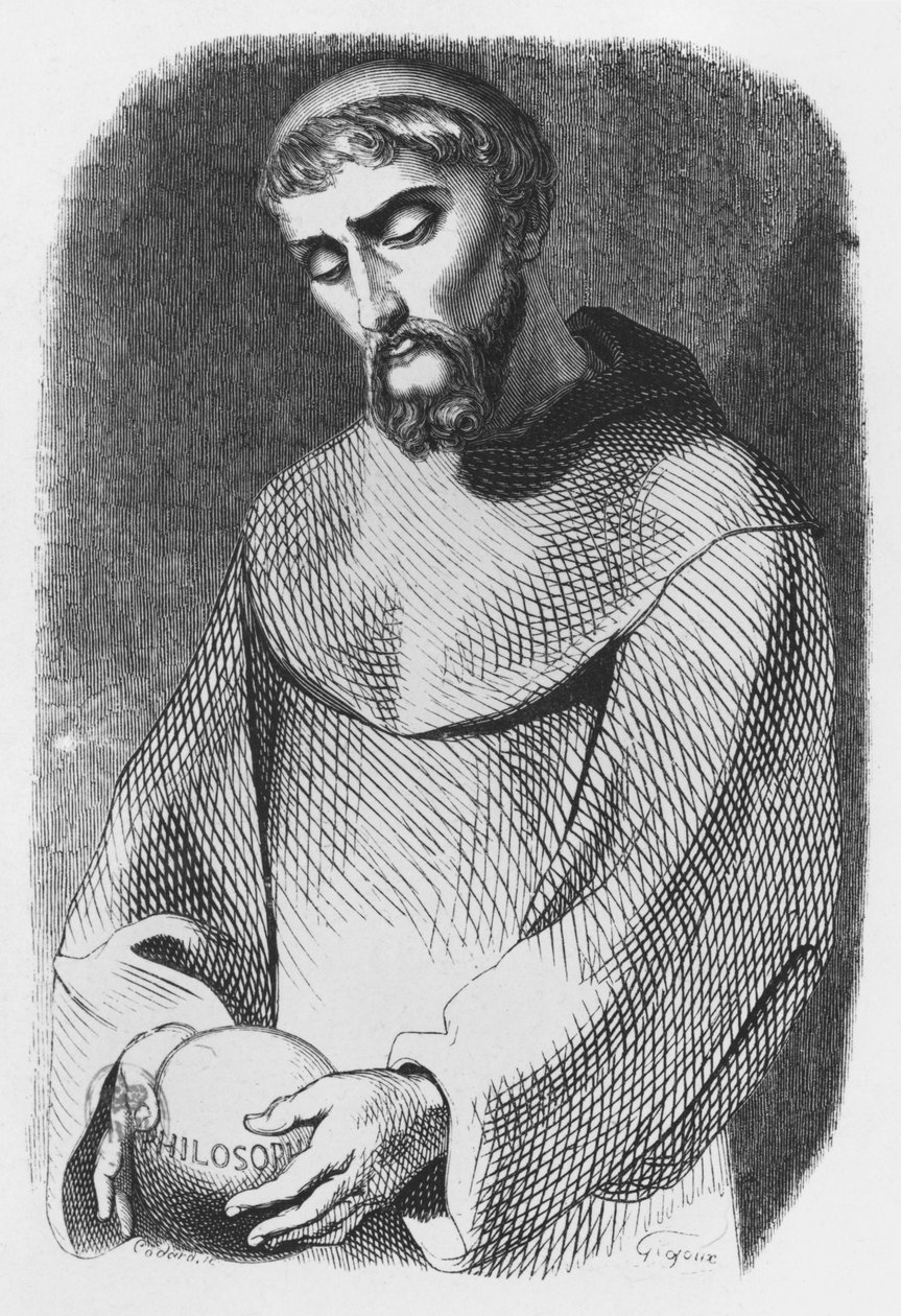 أبيلارد كراهب في سانت جيلداس دي رويس ، رسم توضيحي من "Lettres d&39;Heloise et d&39;Abelard" ، محفور بواسطة Pierre Francois Godard (1797-1864) 1839 بواسطة جان فرانسوا جيجو