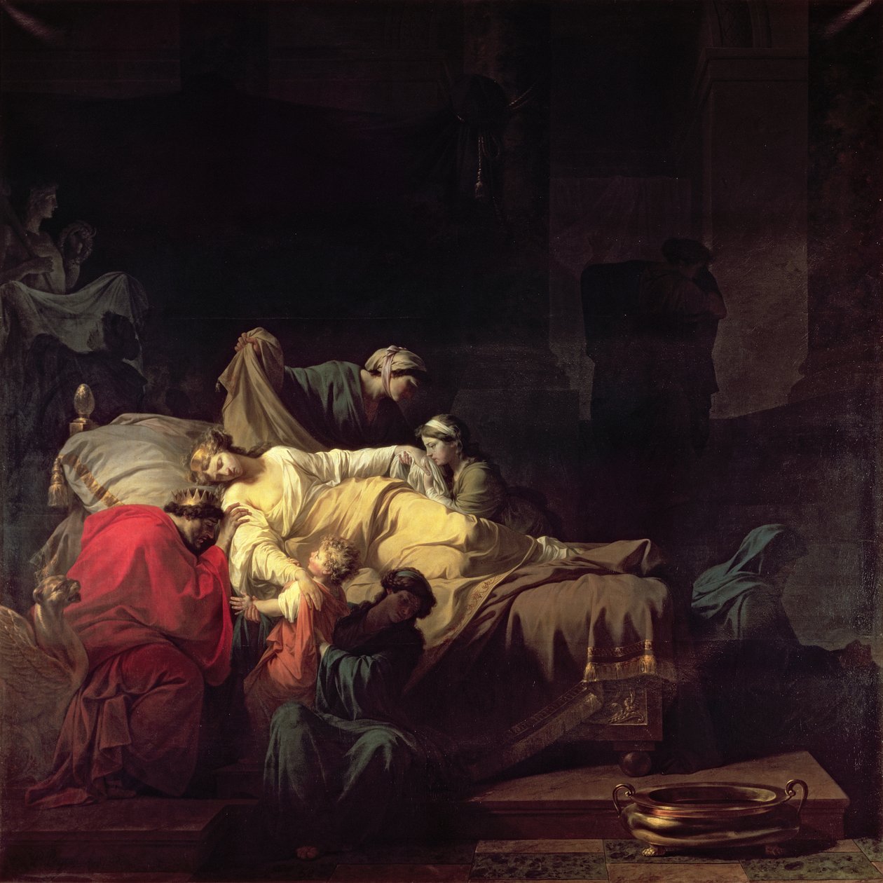 تضحي Alcestis بنفسها لإنقاذ زوجها Admetus ، ملك Pherae ، 1785 بواسطة جان فرانسوا بيير بيرون