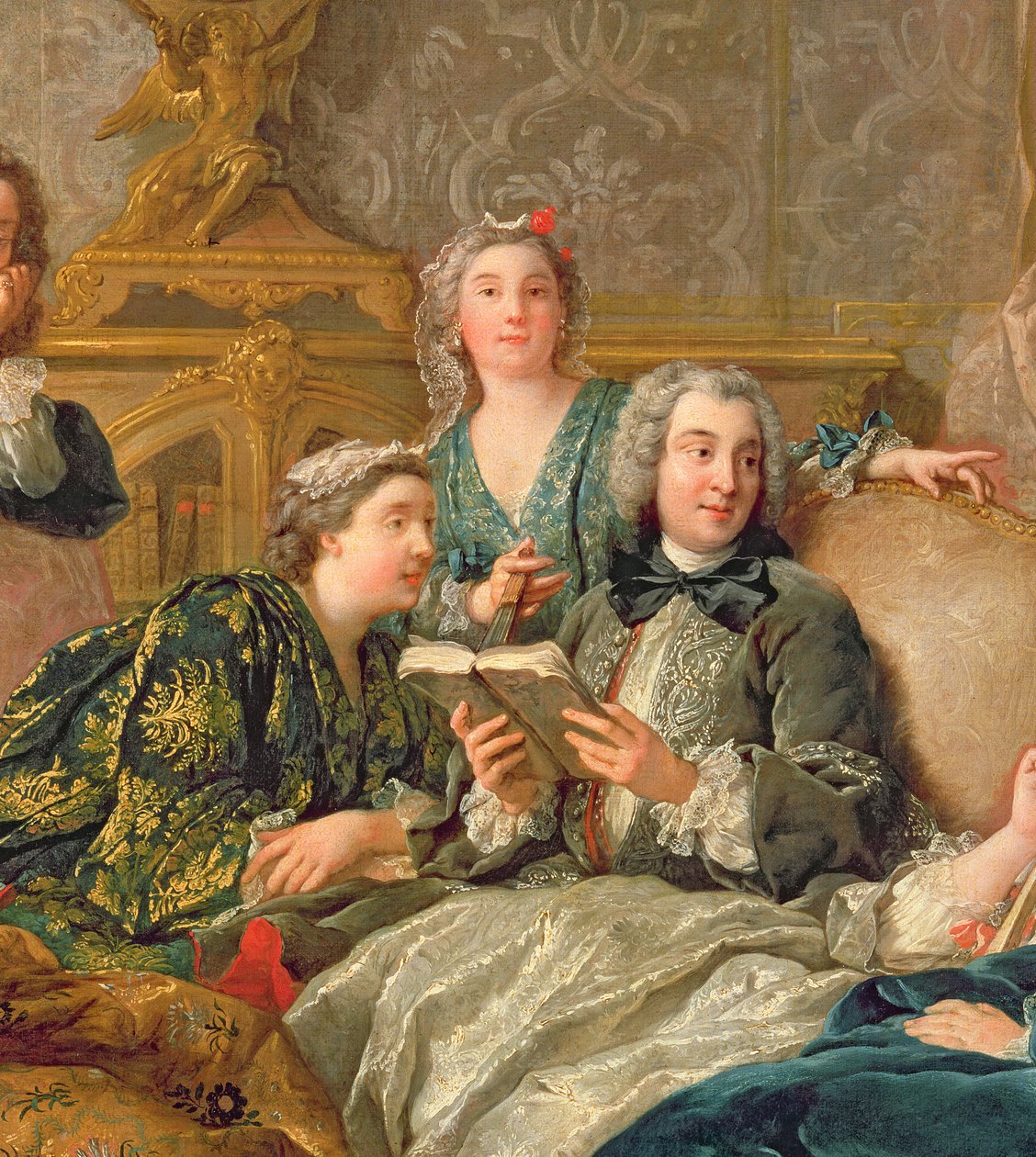 القراءة من موليير ، c.1728 تفاصيل 29516 بواسطة جان فرانسوا دي تروي