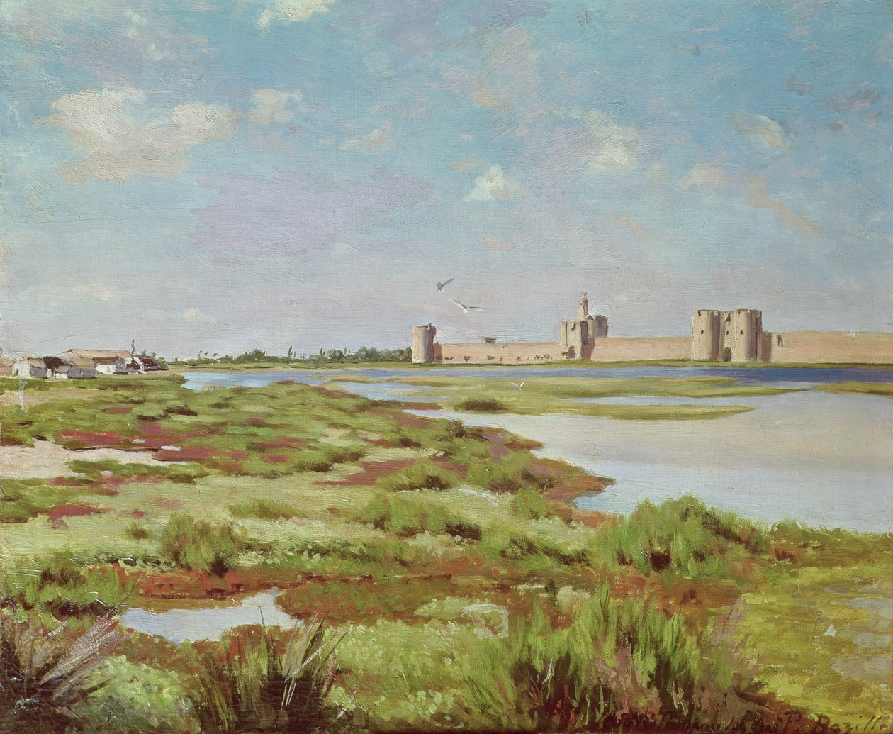 أسوار مدينة Aigues-Mortes ، 1867 بواسطة جان فريدريك بازيل