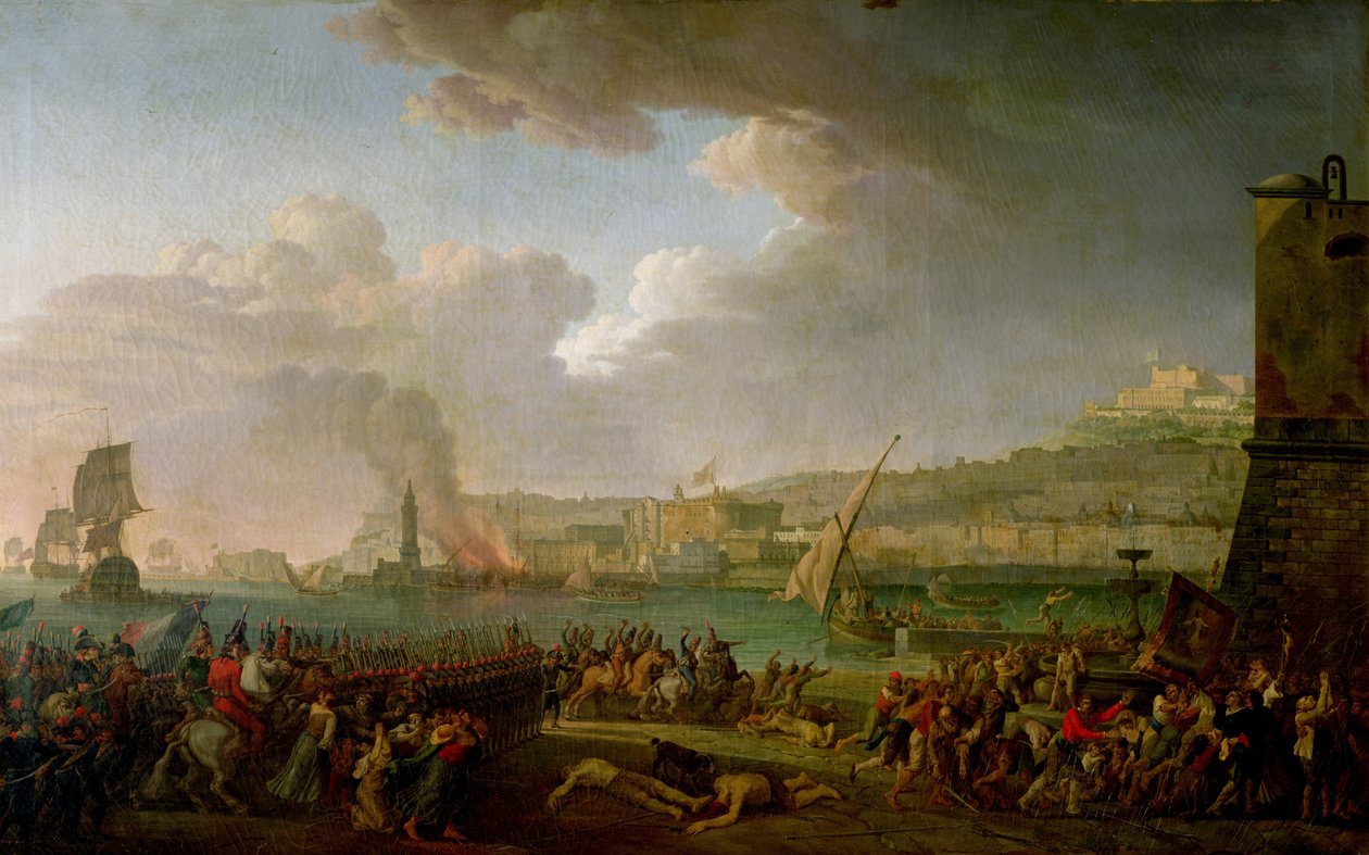 دخول الجيش الفرنسي نابولي تحت قيادة Championnet العامة (1762-1800) في 21 يناير 1799 ، 1799 بواسطة جان جاك فرانسوا توريل