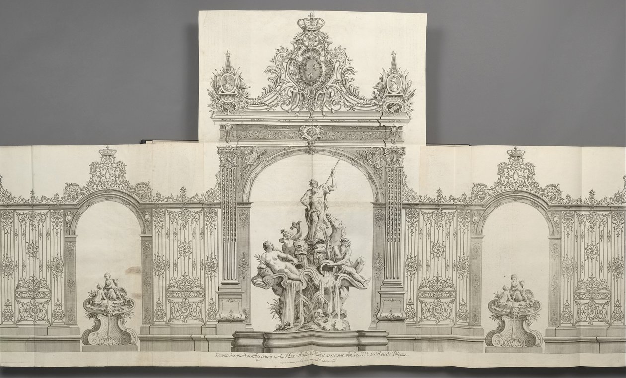 تم تصميم الشبكات العظيمة على Place Royale of Nancy في عام 1755 بأمر من جلالة Roy of ... بواسطة جان لامور