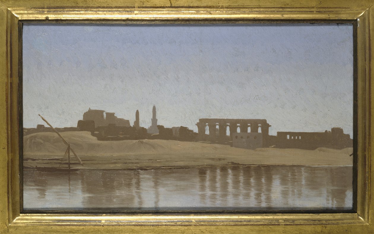 منظر لنهر الأقصر ، 1857 (زيت على قماش مرسوم على متن) بواسطة جان ليون جيروم