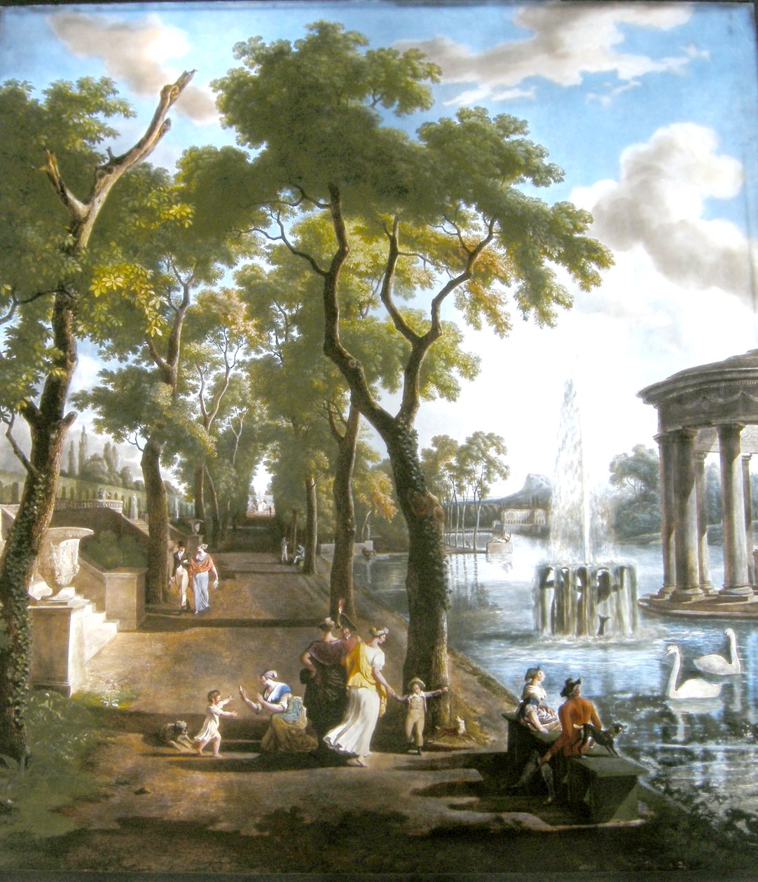 مناظر طبيعية تخيلية ، مصنع ديهل ، 1806 (زيت على زجاج) بواسطة جان لويس دي مارن