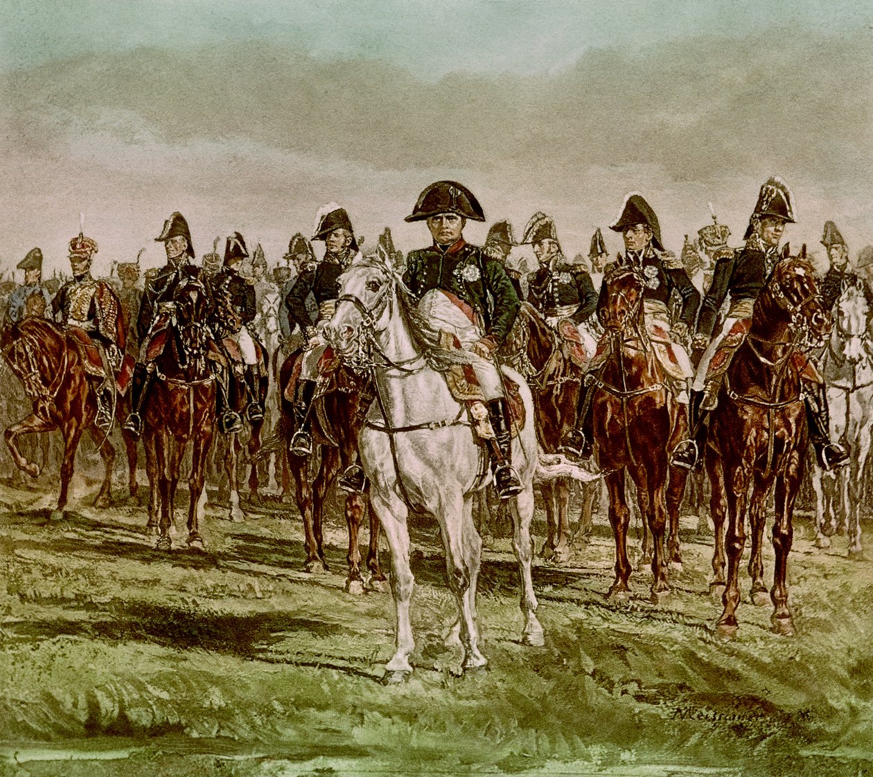 نابليون الأول (1769-1821) وموظفيه ، c.1860 (انظر أيضًا 62590) بواسطة جان لويس إرنست ميسونييه
