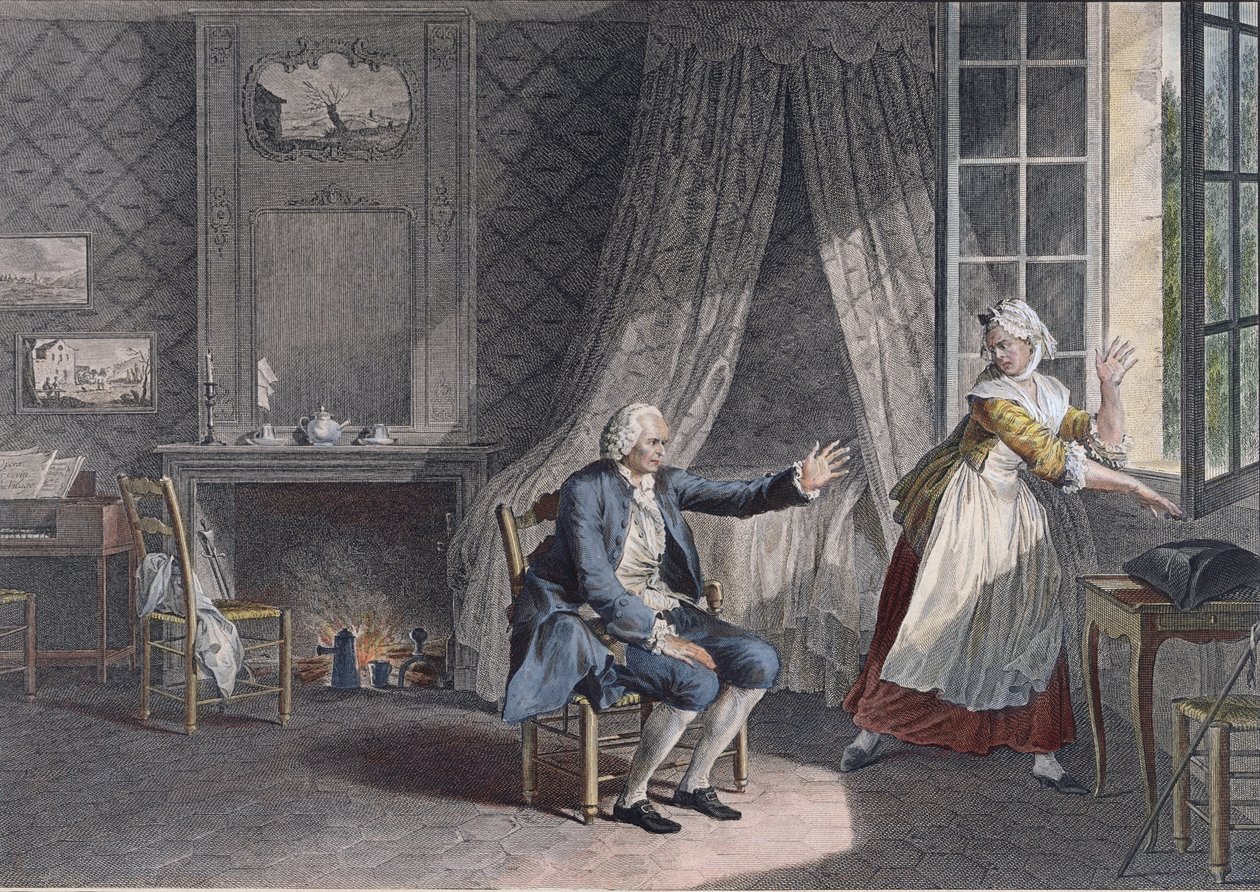 الكلمات الأخيرة لجان جاك روسو (1712-1778) في إرمينونفيل في 1778 بواسطة جان ميشيل الأصغر مورو
