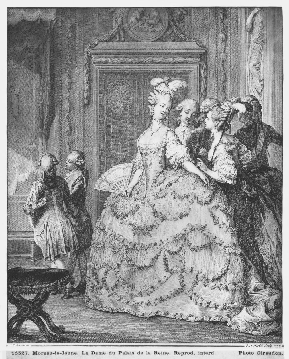 السيدة في قصر لا رين ، نقشها بيترو أنطونيو مارتيني (1739-97) 1777 بواسطة جان ميشيل الأصغر مورو
