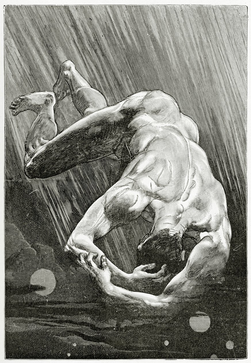 La Fin de Satan ، القرن التاسع عشر (النقش بالأبيض والأسود) بواسطة جان بول لورنس