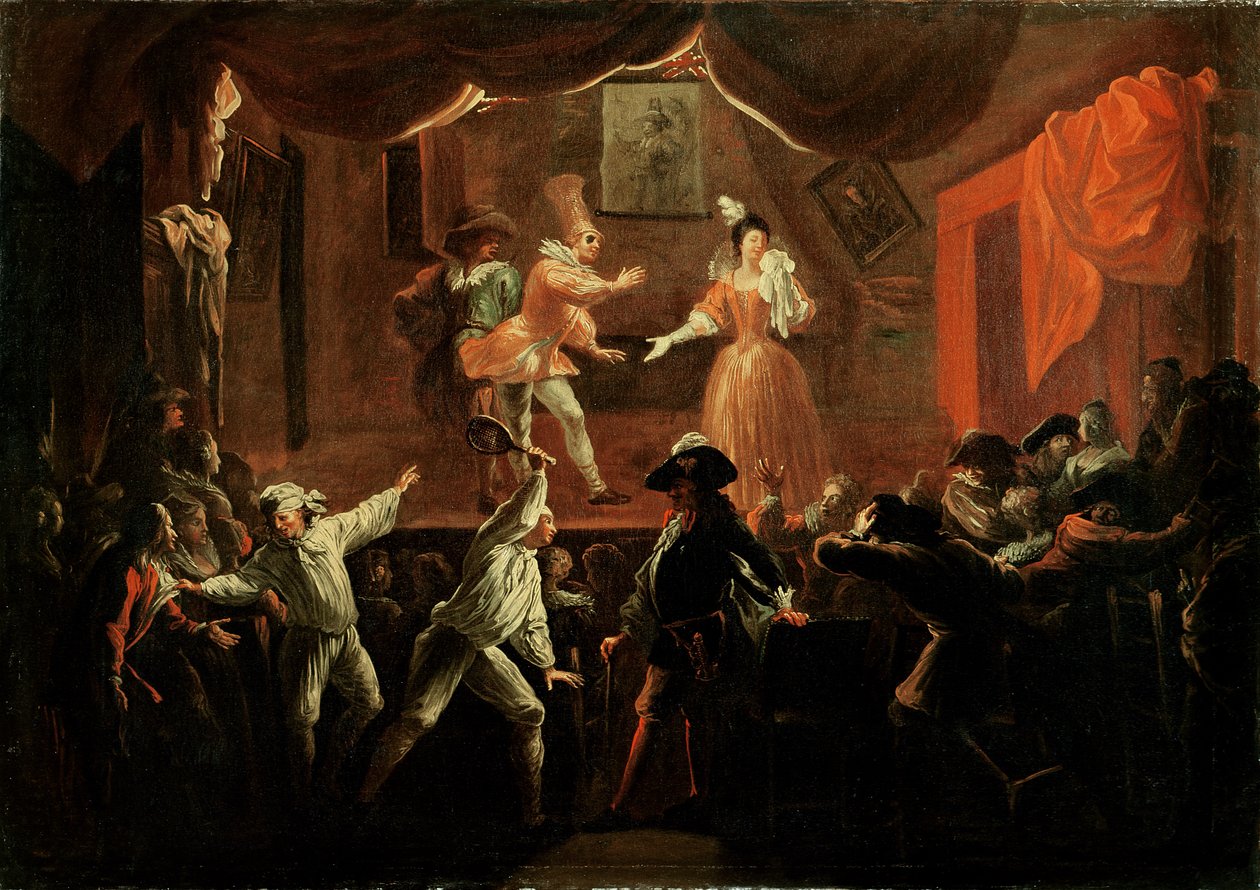 مشاهد من "Comique Roman" لبول سكارون (1610-60) 1712-16 بواسطة جان دي كولوم