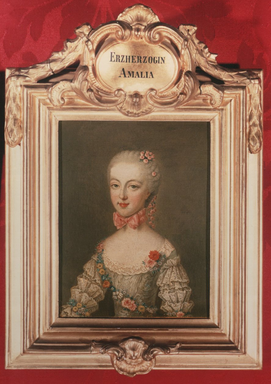 الأرشيدوقة ماريا أماليا (1746-1804) ابنة الإمبراطور فرانسيس الأول (1708-65) والإمبراطورة ماريا تيريزا من النمسا (1717-80) 1762 بواسطة جان اتيان ليوتارد