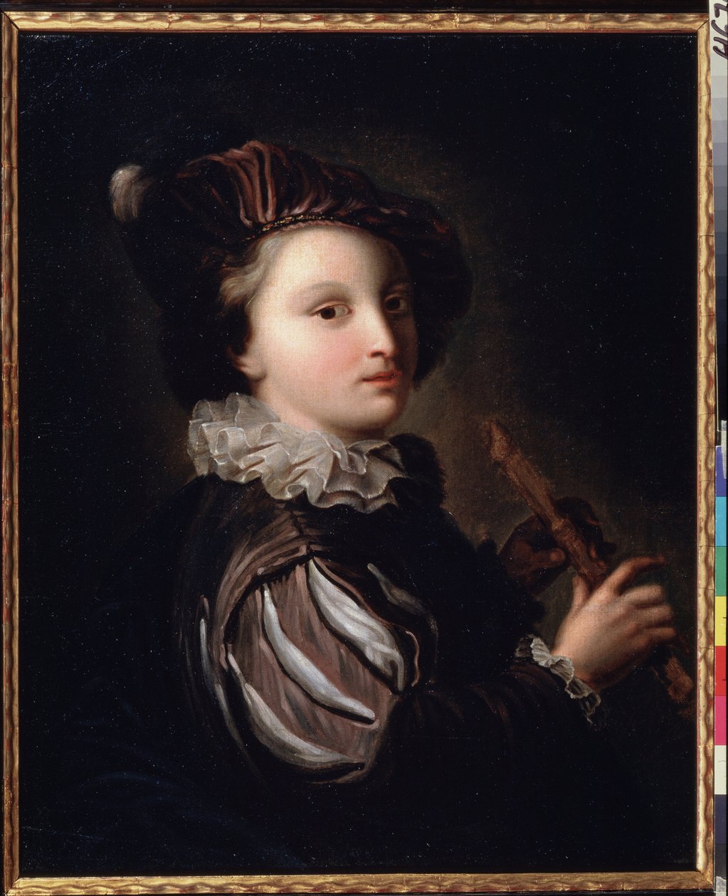 "" الصفحة الصغيرة ذات الميرليتون "(صفحة بها أنبوب من القصب) رسم جان أليكسيس غريمو (1678-1733) في القرن الثامن عشر. روكوكو. زيت على قماش. متحف بوشكين موسكو بواسطة جان ألكسيس غريمو